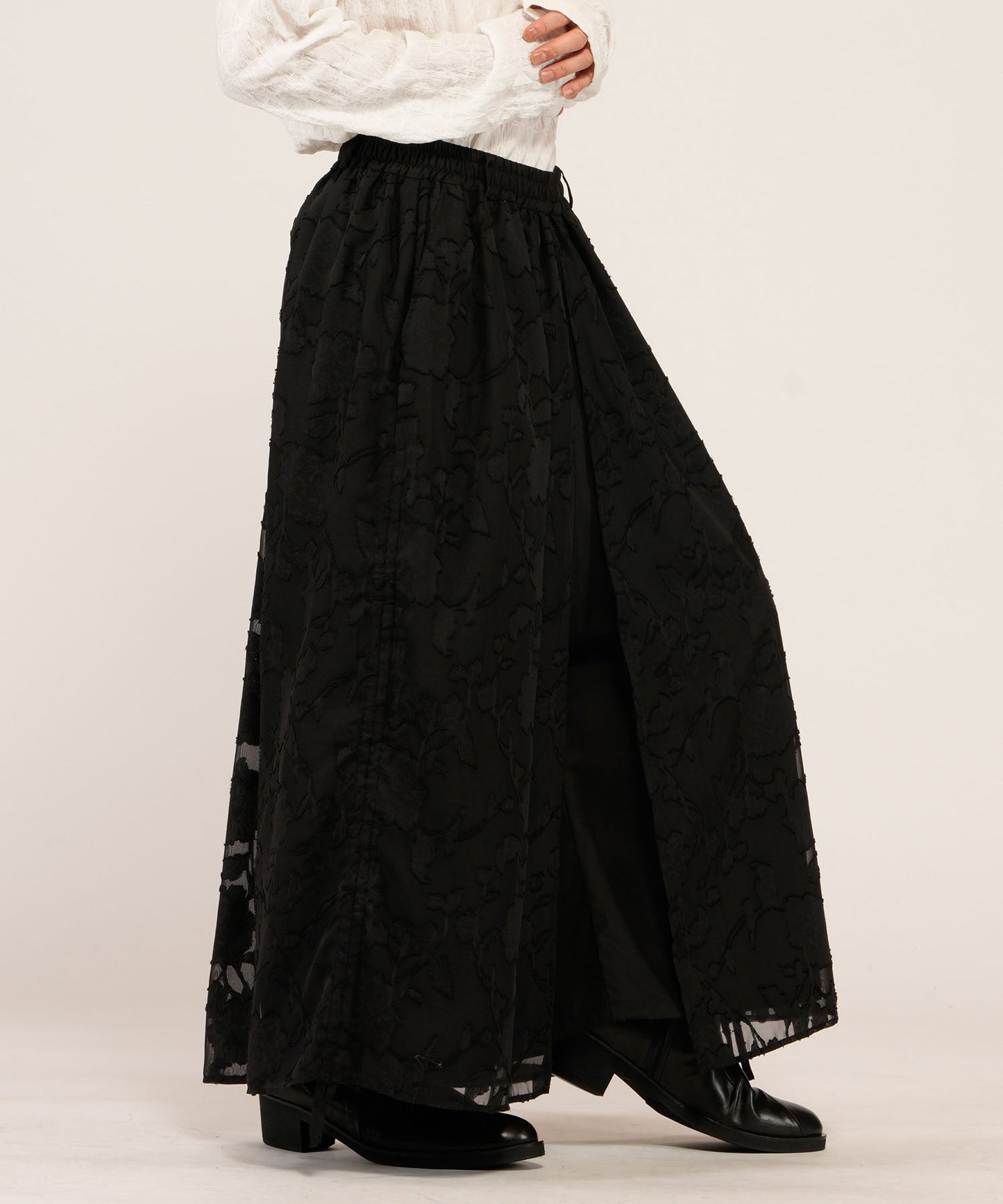 ドローストリングスレイヤードバギートラウザーズ