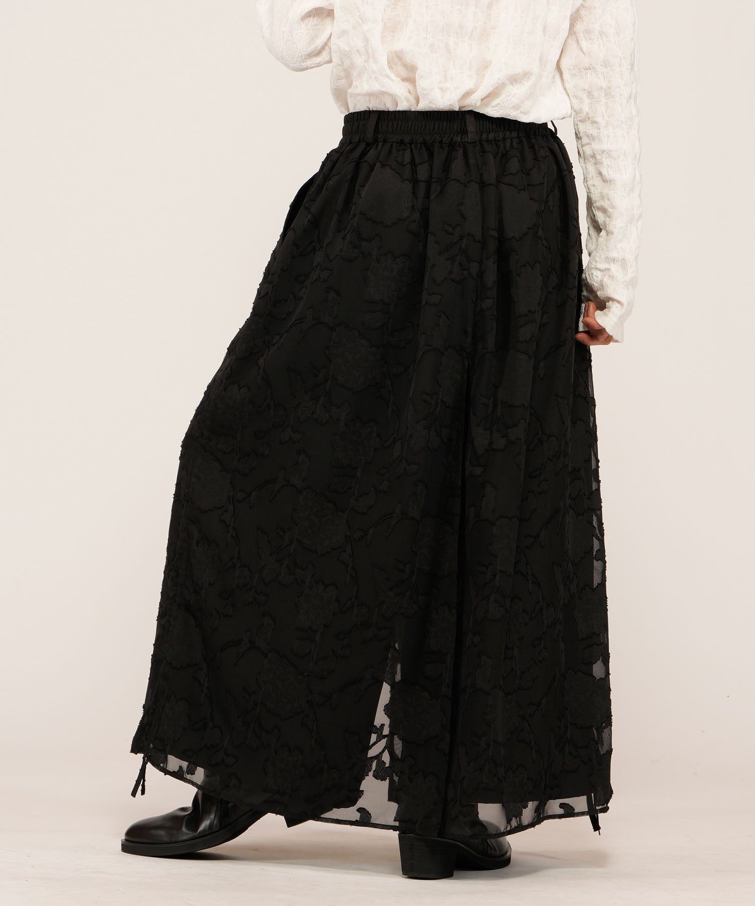 ドローストリングスレイヤードバギートラウザーズ