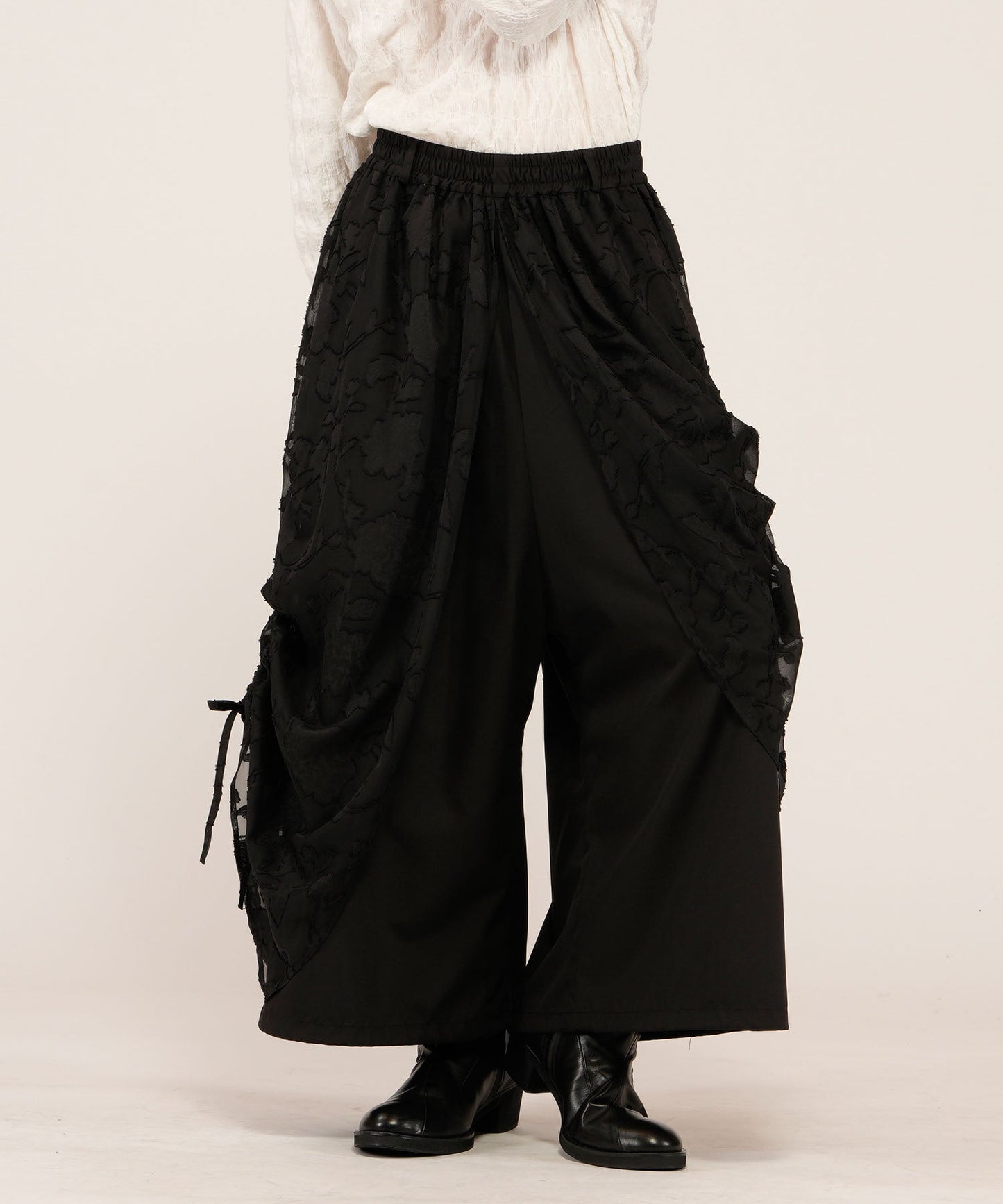 ドローストリングスレイヤードバギートラウザーズ