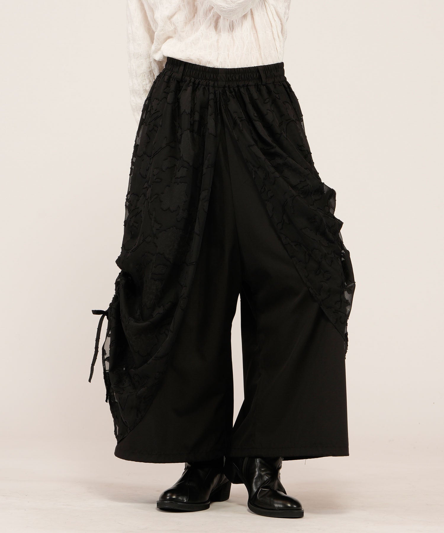 ドローストリングスレイヤードバギートラウザーズ