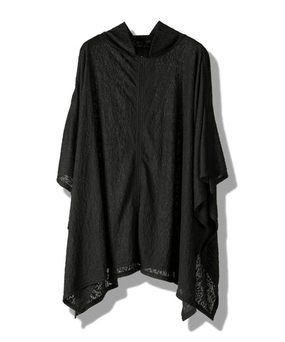 ドローストリングスハイカラーポンチョ