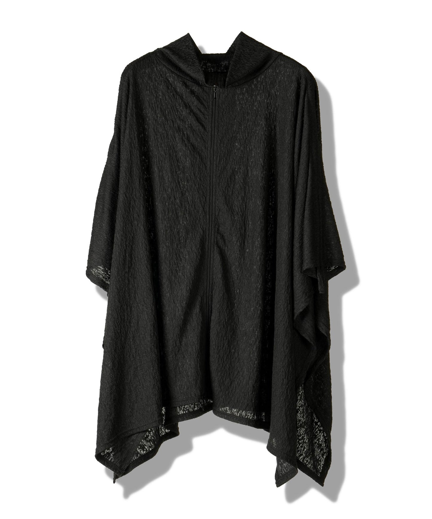 ドローストリングスハイカラーポンチョ