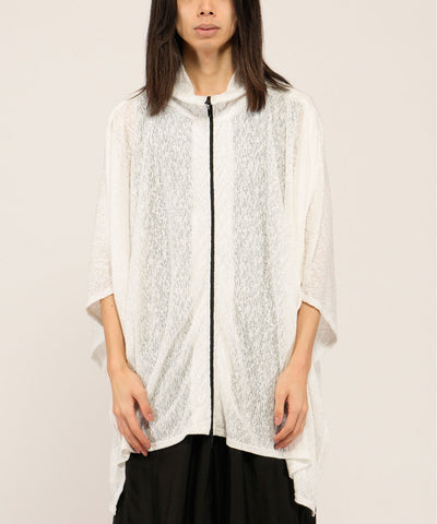 ドローストリングスハイカラーポンチョ