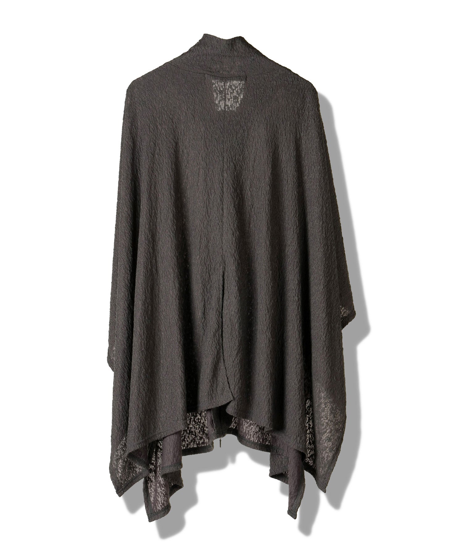 ドローストリングスハイカラーポンチョ