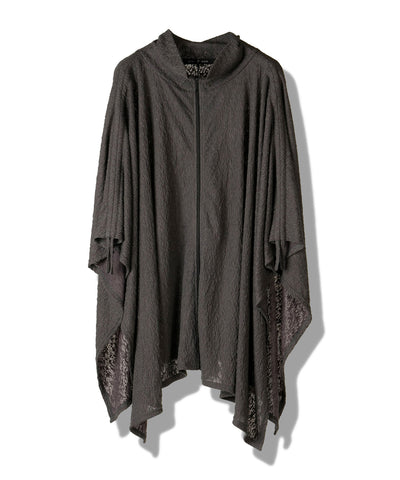 ドローストリングスハイカラーポンチョ