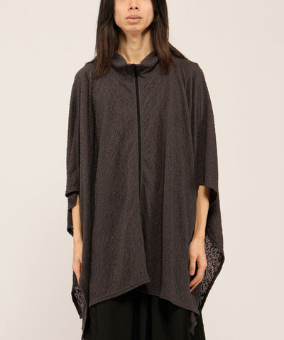 ドローストリングスハイカラーポンチョ