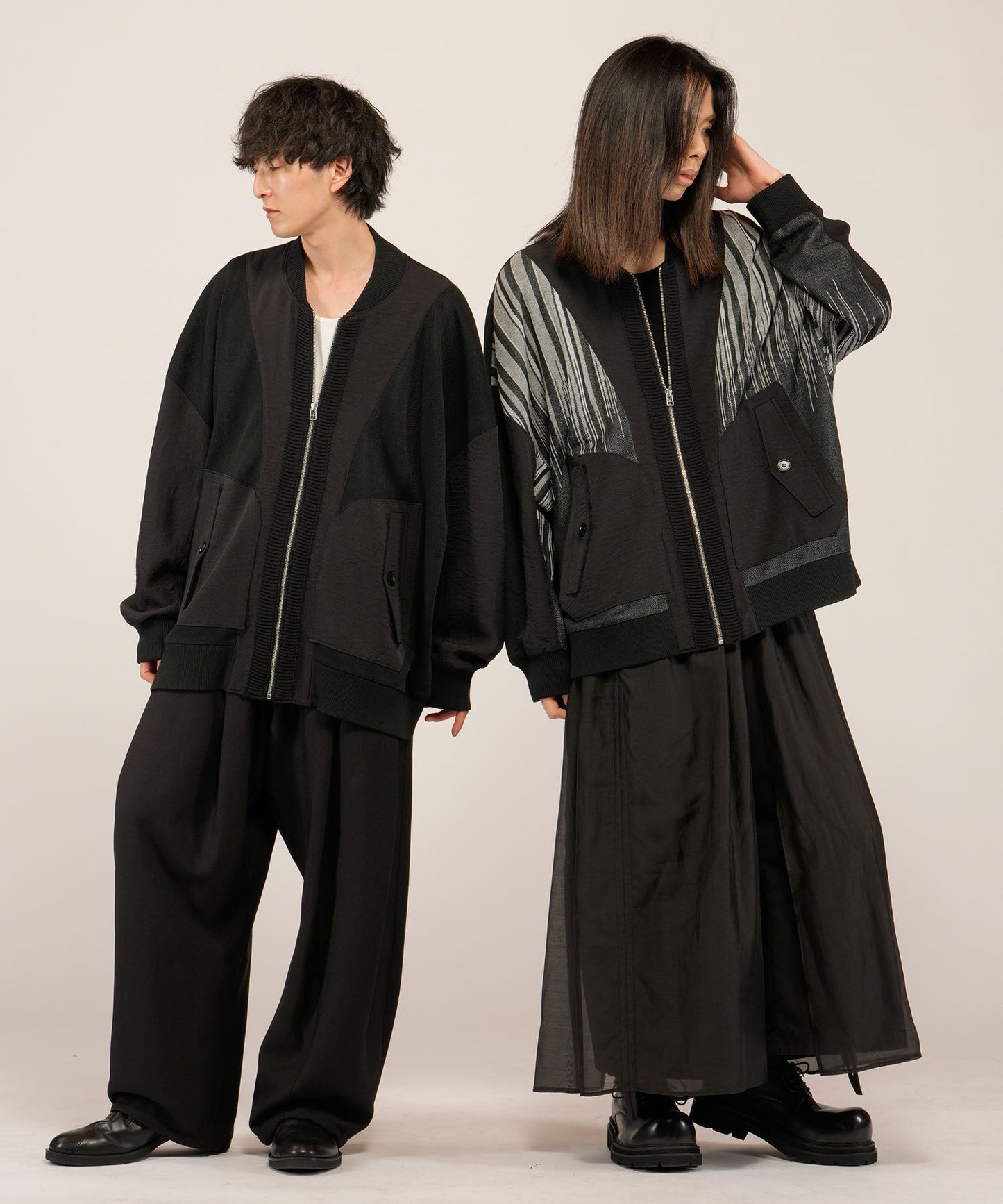 BLACK Model:H169cm / ストライプ Model:H180cm