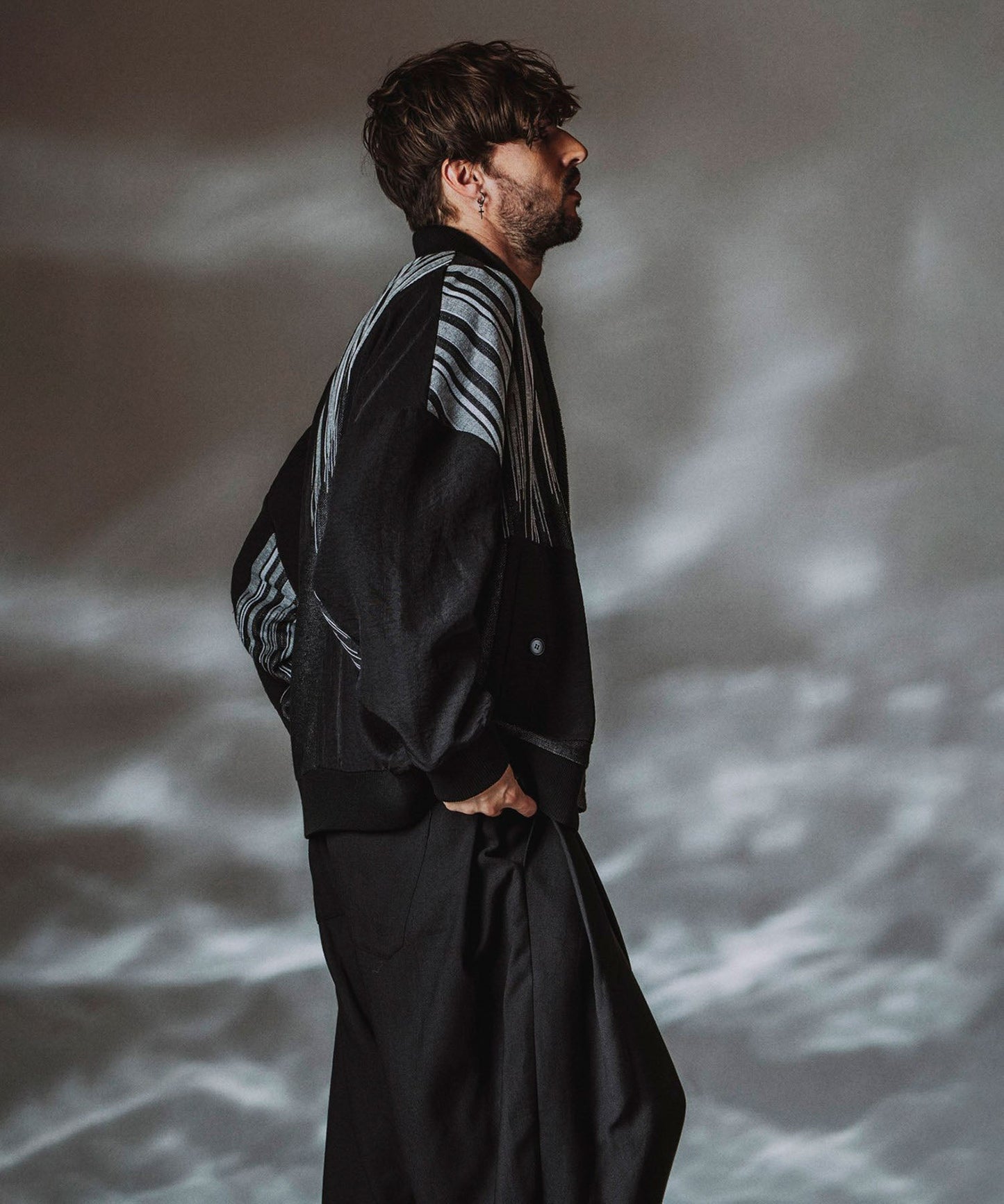 ストライプ Model:H182cm