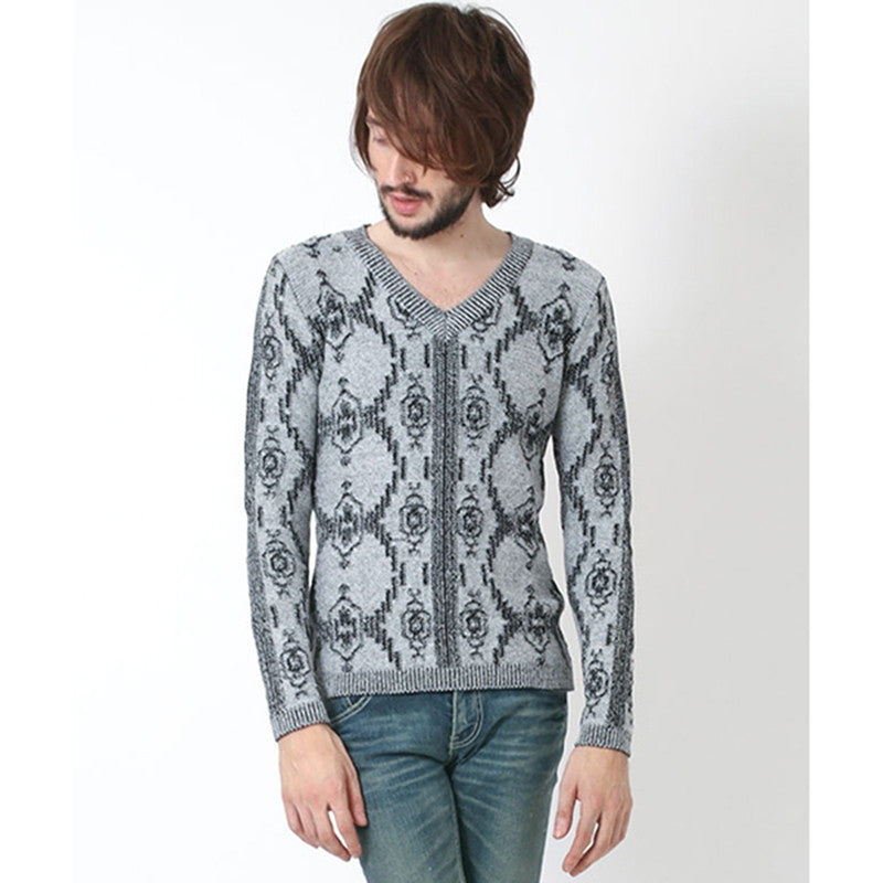 CAニットプレーティングJQ-Vネックプルオーバー