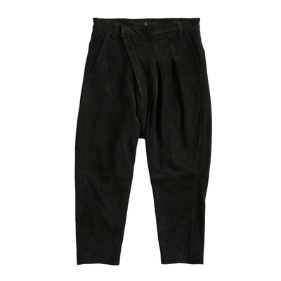 Goat suede wrap sarouel trousers