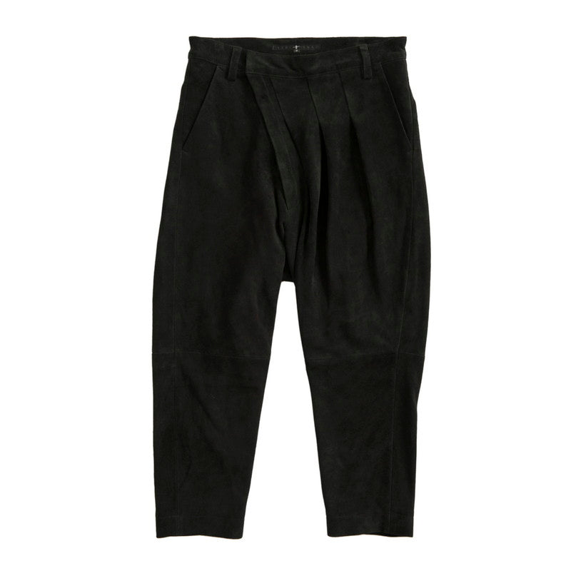 Goat suede wrap sarouel trousers