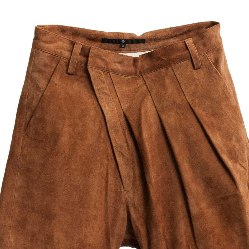 Goat suede wrap sarouel trousers