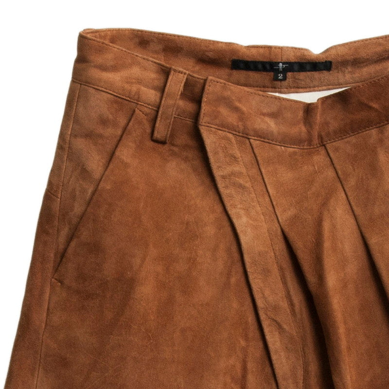 Goat suede wrap sarouel trousers