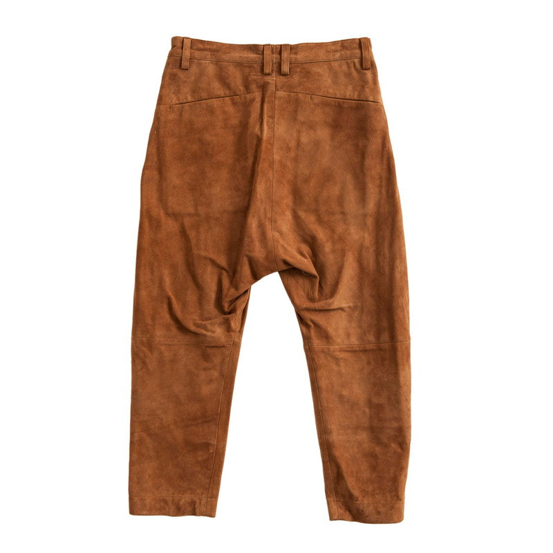 Goat suede wrap sarouel trousers