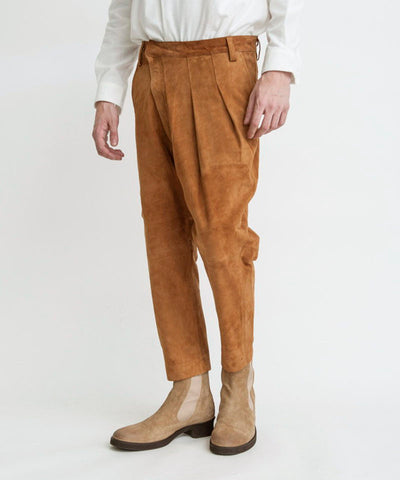 Goat suede wrap sarouel trousers