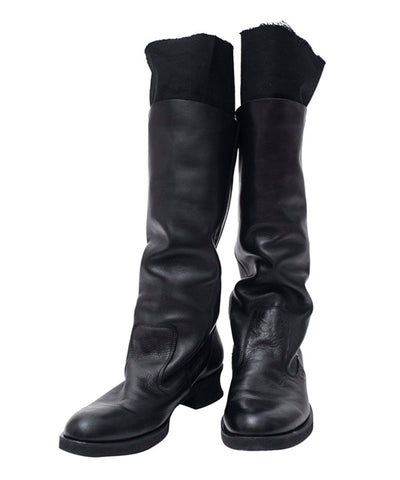 Layered long draped boots