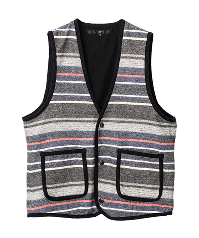 シャギージャズネップボーダーブランケットベスト