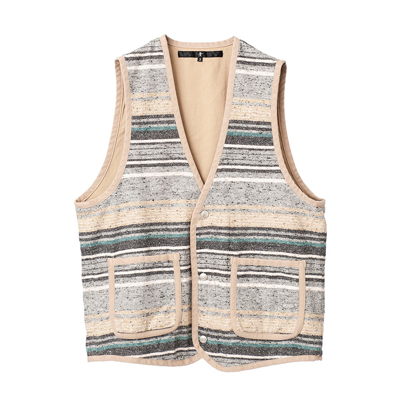 Shaggy Jazz Nep Border Blanket Vest