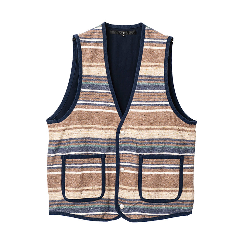 Shaggy Jazz Nep Border Blanket Vest