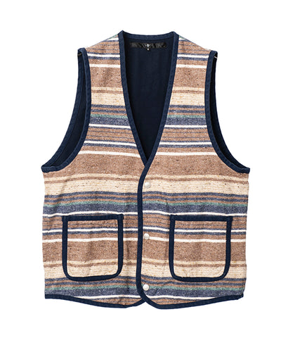 シャギージャズネップボーダーブランケットベスト