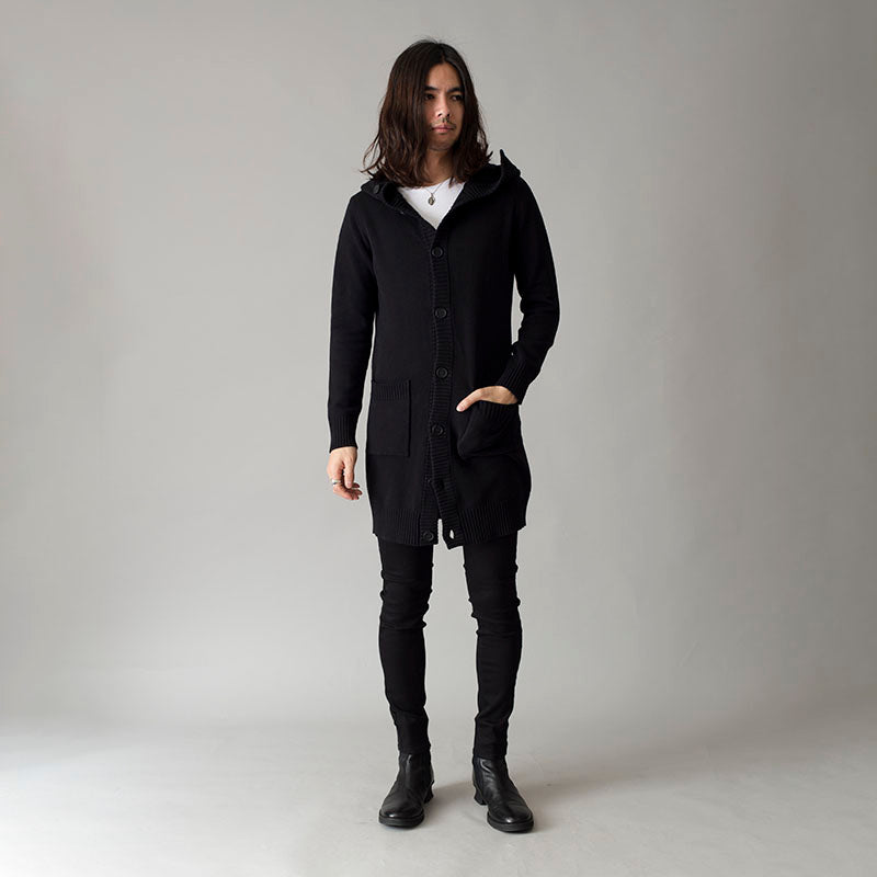 CニットフーデッドロングJKT