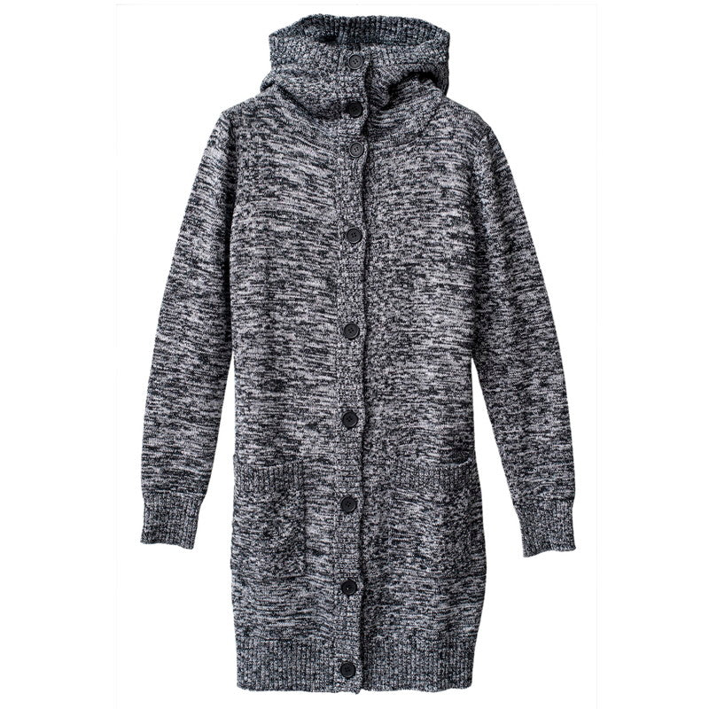 CニットフーデッドロングJKT