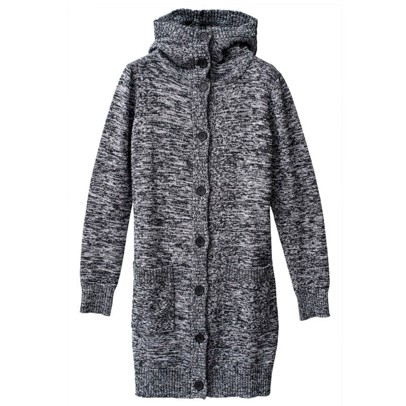 CニットフーデッドロングJKT