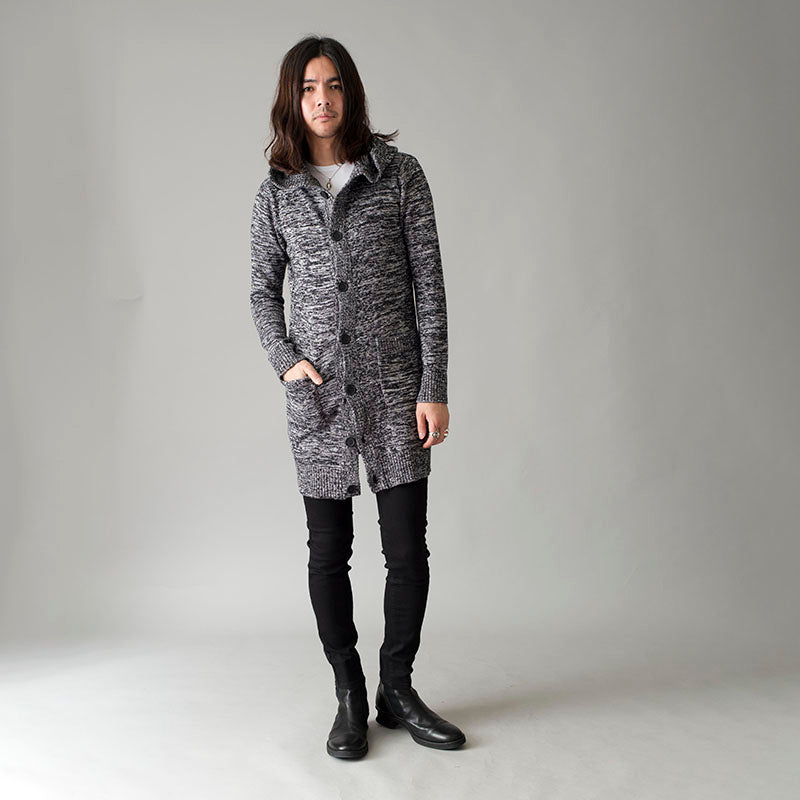 CニットフーデッドロングJKT