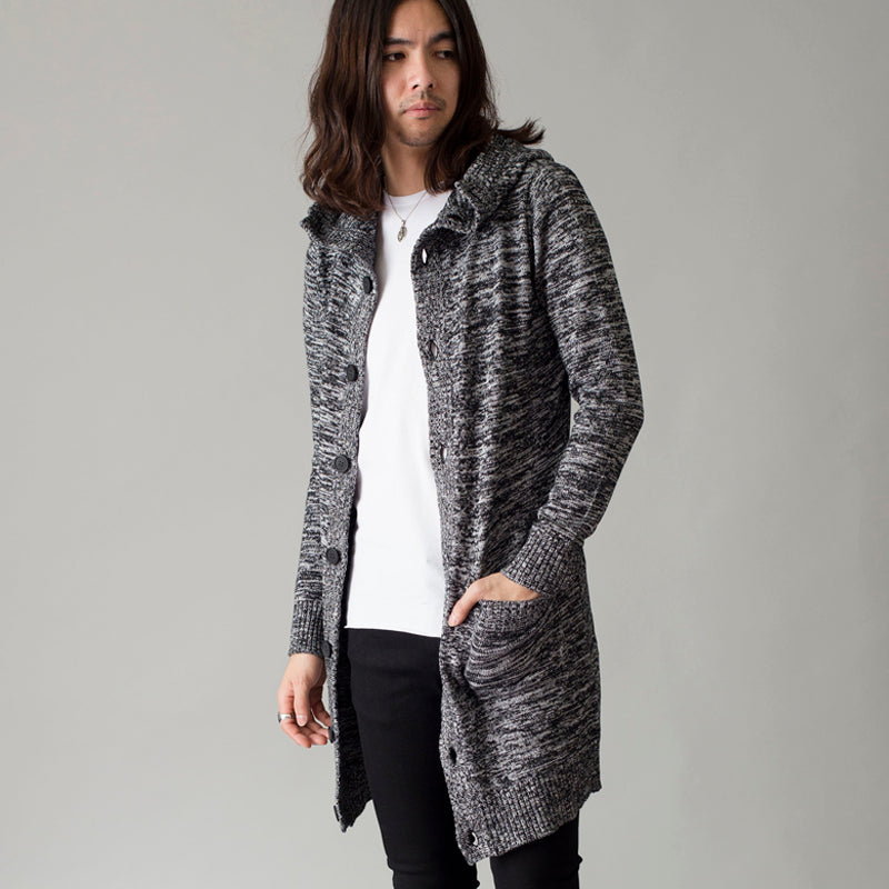 CニットフーデッドロングJKT