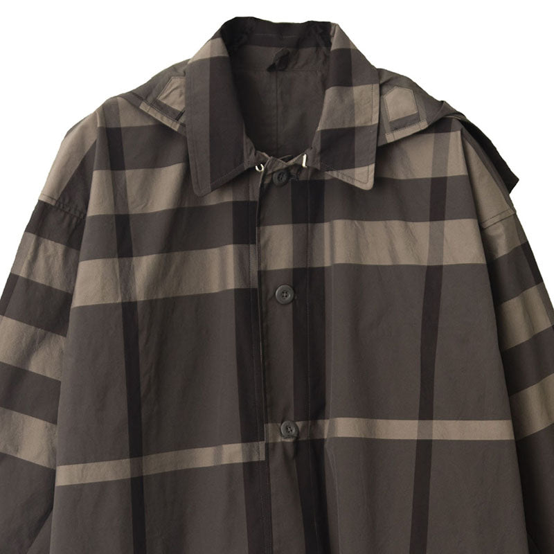 Big check twill 98 rain overcoat