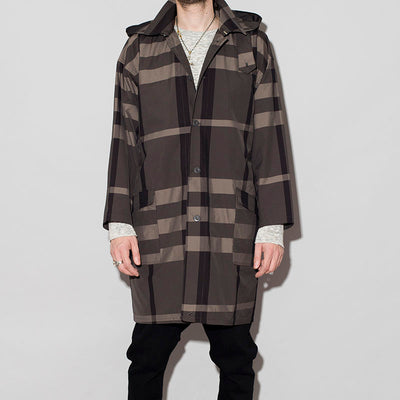 Big check twill 98 rain overcoat