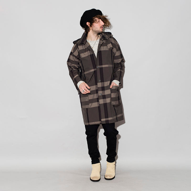 Big check twill 98 rain overcoat