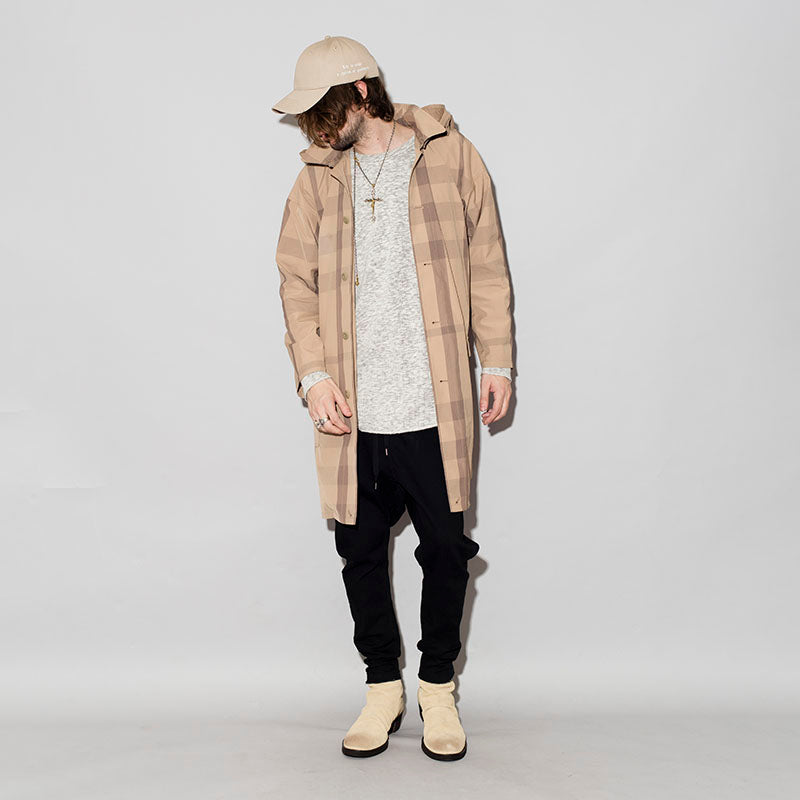 Big check twill 98 rain overcoat