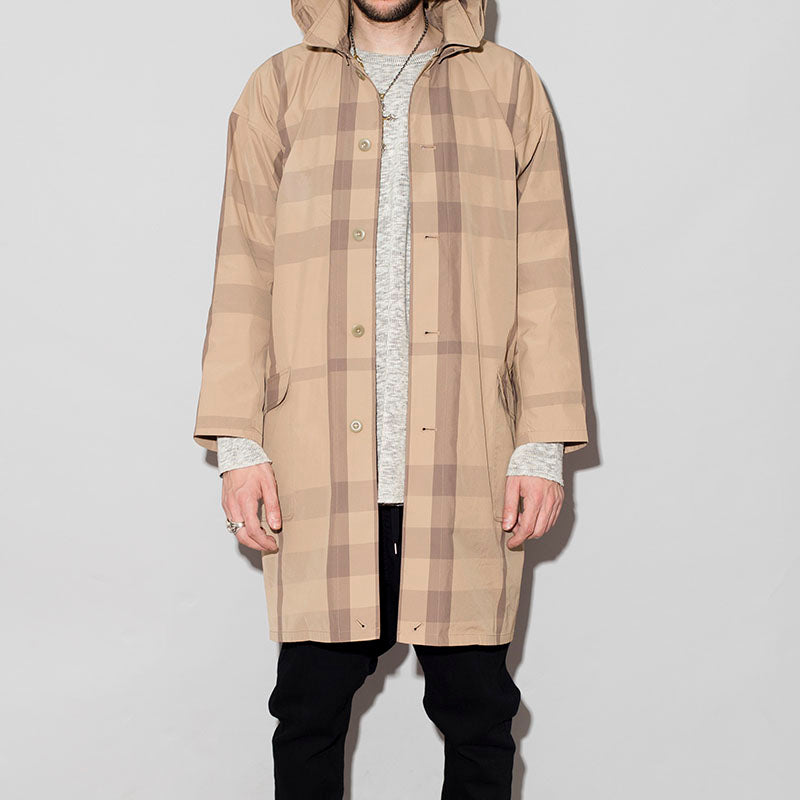 Big check twill 98 rain overcoat