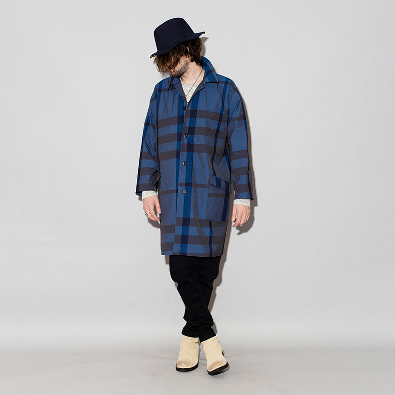 Big check twill 98 rain overcoat