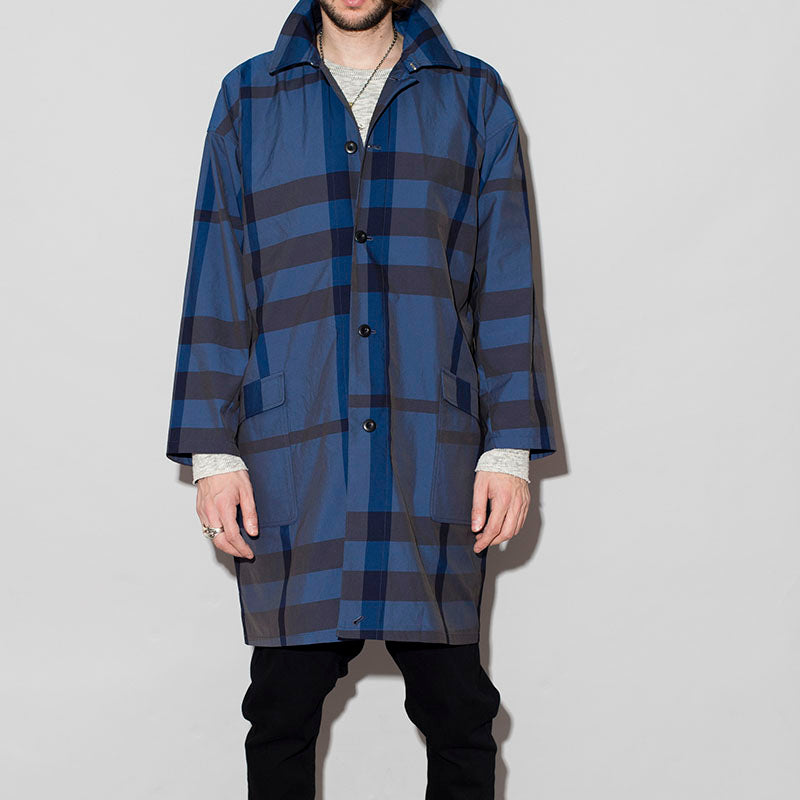 Big check twill 98 rain overcoat