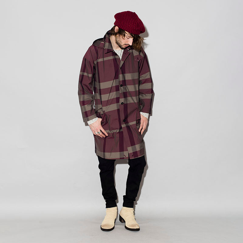 Big check twill 98 rain overcoat