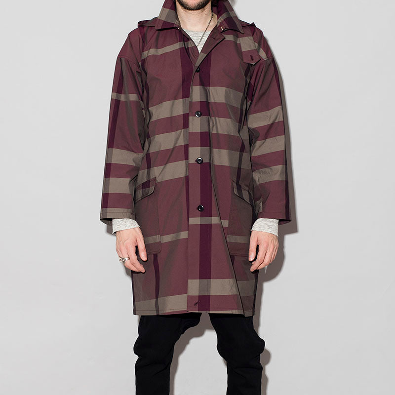 Big check twill 98 rain overcoat