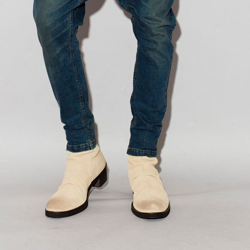 Draped heel boots