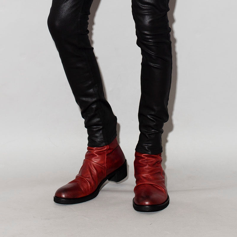 Draped heel boots