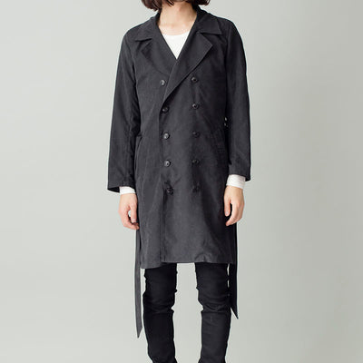 P suede trench coat