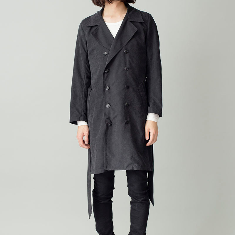 P suede trench coat