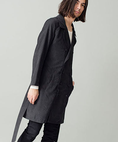 P suede trench coat