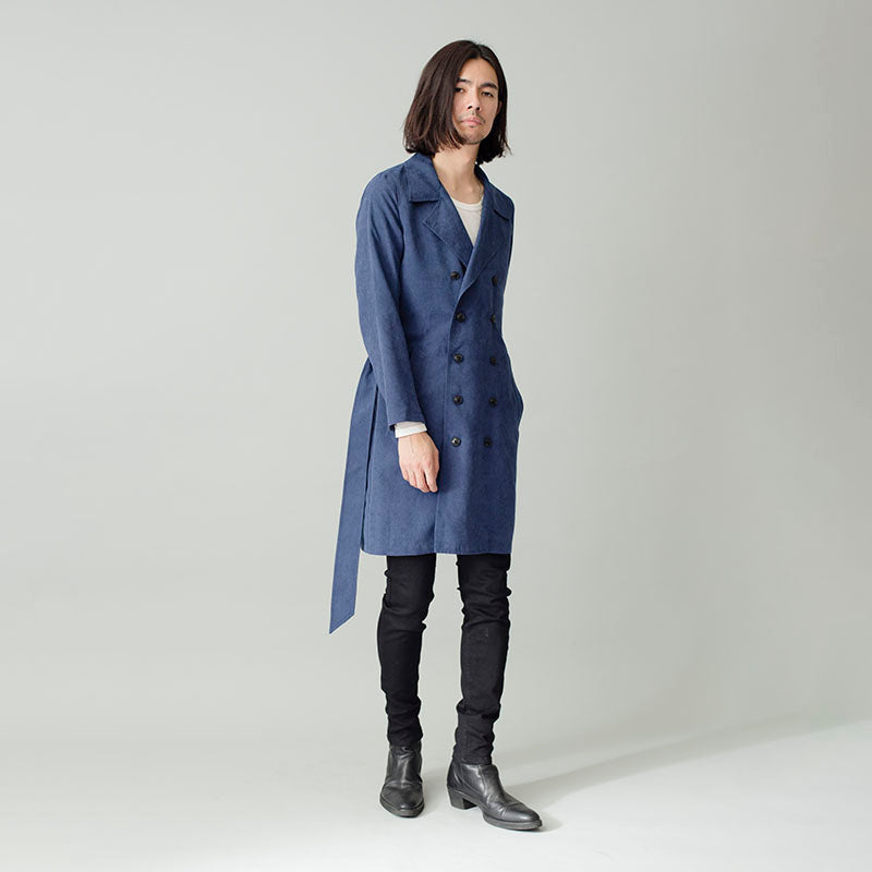 P suede trench coat