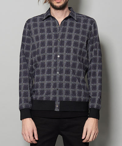 シアサッカーチェックシャツBLZ