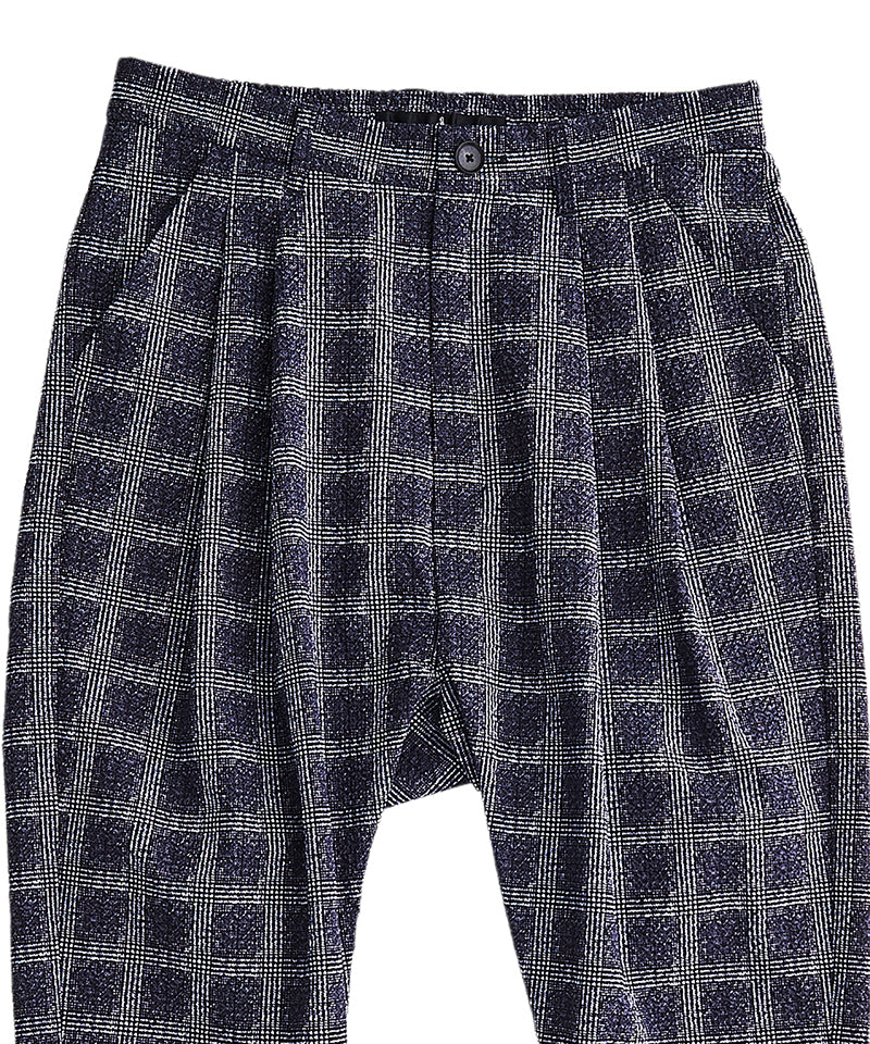 Seersucker Check Ankle Trousers