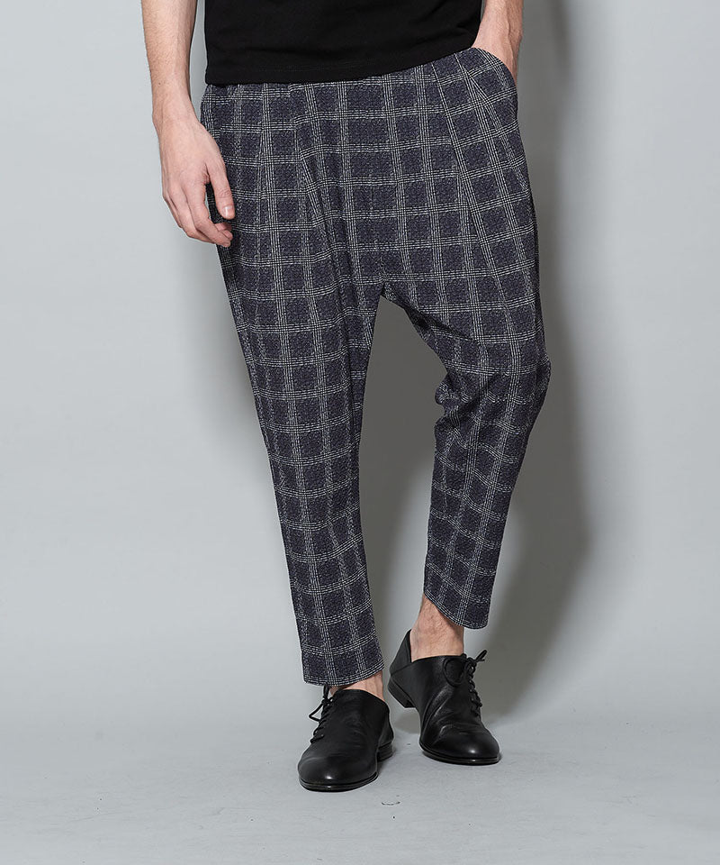 Seersucker Check Ankle Trousers