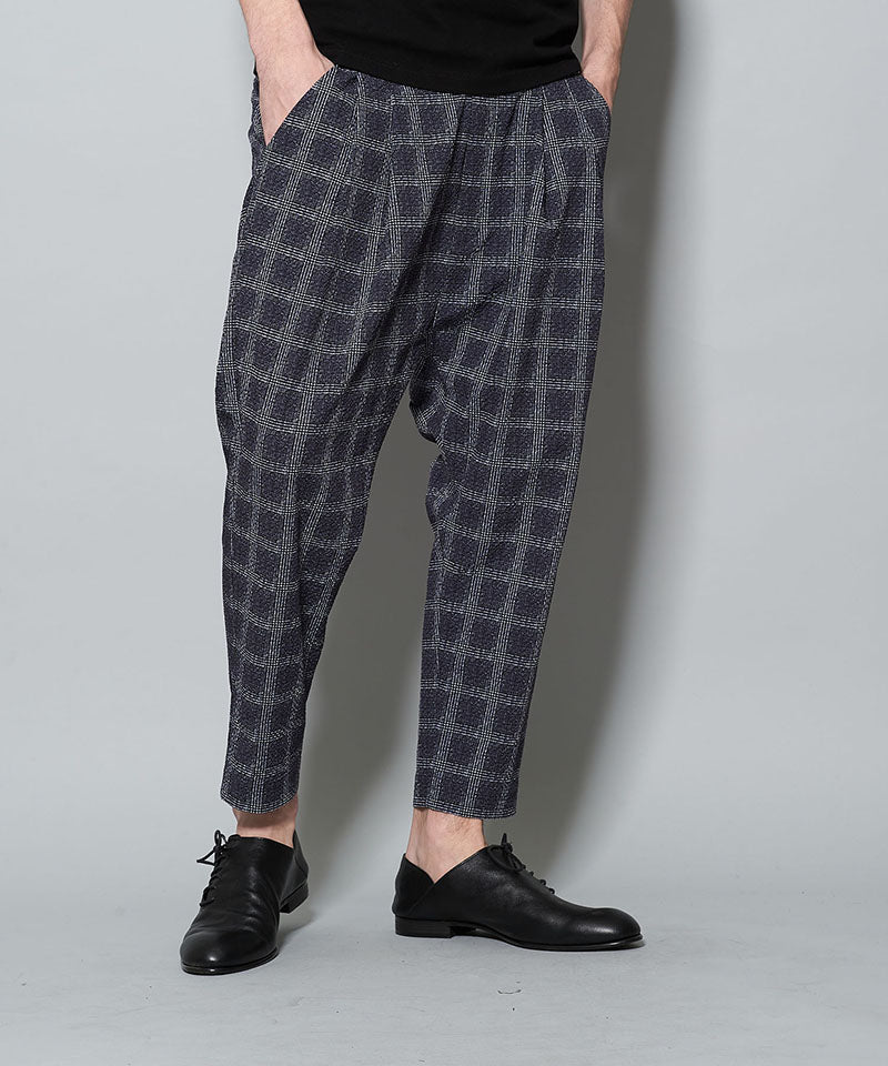 Seersucker Check Ankle Trousers