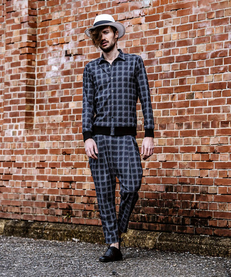 Seersucker Check Ankle Trousers