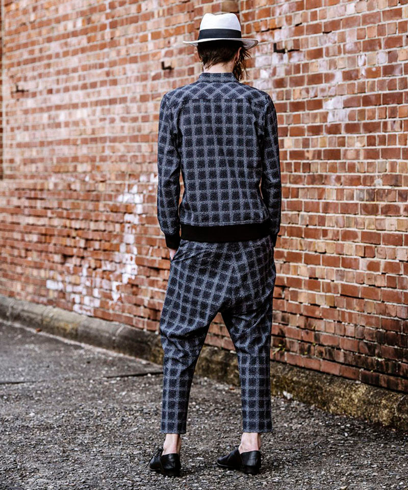 Seersucker Check Ankle Trousers